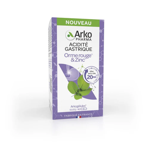 ARKO ACIDITE GASTRIQUE ORME ROUGE ET ZINC 40 GELULES