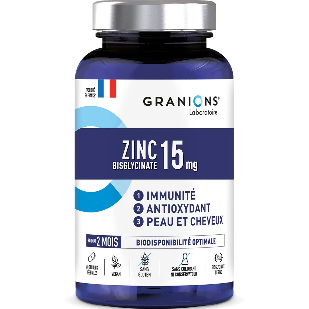 Granions Zinc bisglycinate 15mg bte 60gel